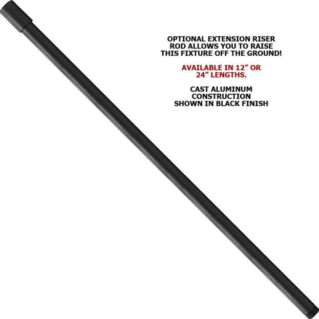 Cast Aluminum Extension Rod 12" or 24" Length