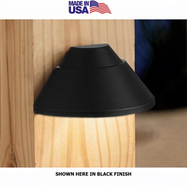 Best Landscape Deck Light - Step Light - Surface Mount - Deco Dome Style USA Made - Black Finish