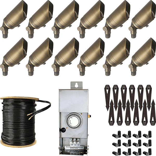 Best Landscape 12-Light Spot Light Kit - Big Boss Cast Brass