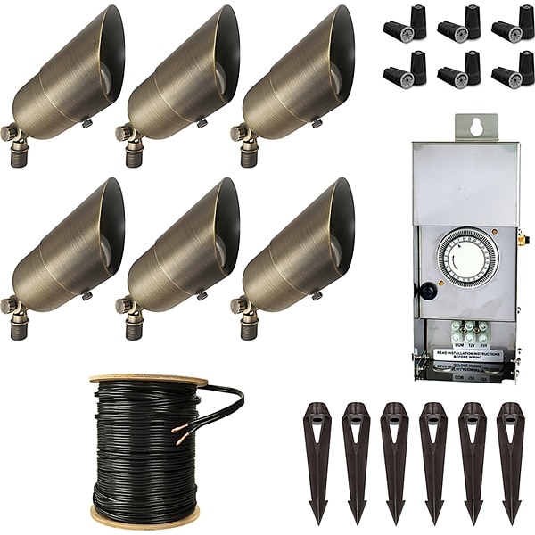 Best Landscape 6-Light Spot Light Kit - Patriot Brass