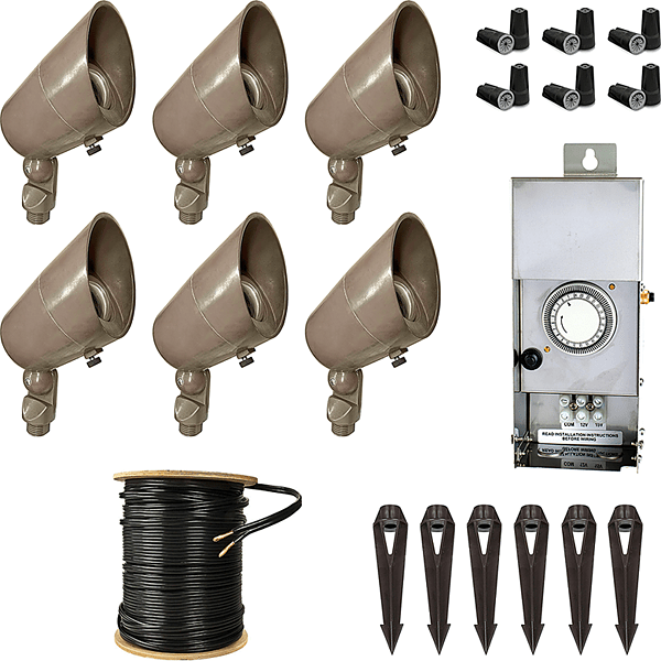 Best Landscape 6-Light Spot Light Kit - Shorty Composite Bronze