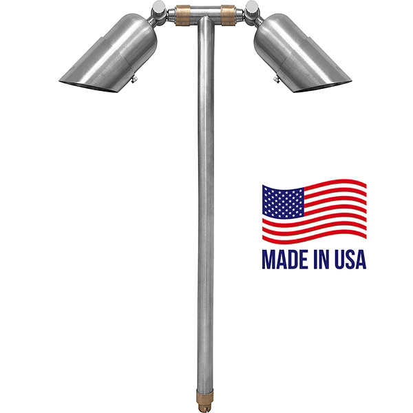 Best Landscape Path Light - Patriot Two Head Adjustable Stainless Steel