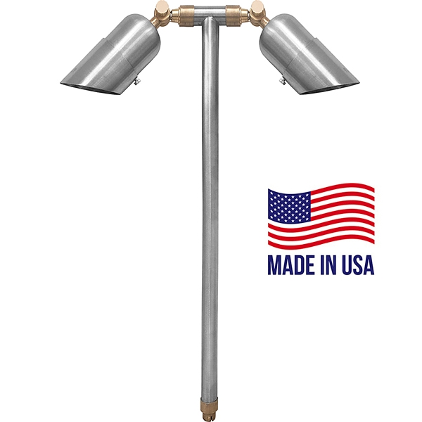 Best Landscape Path Light - Patriot Two Head Adjustable Stainless Steel