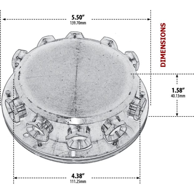 Cast Brass 10-Way Sinking Underwater Junction Box Dimensions