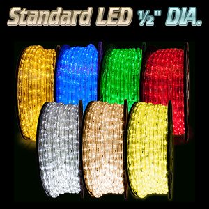 2-Wire Standard 1/2" Diameter Rope Light 120V, Many Colors Available!