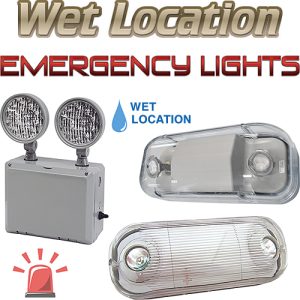 Emergency Lights LED, Wet Location / Outdoor Use