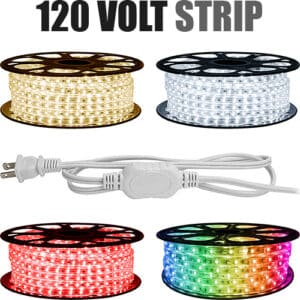 120V Line Voltage LED Strip Light (Single Color & RGB)