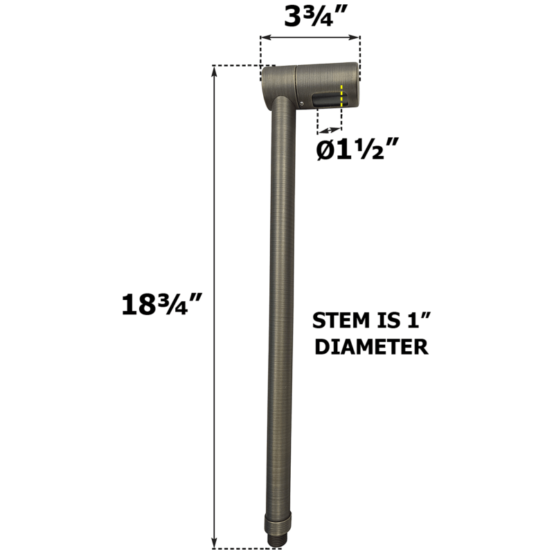 Best Landscape Path Light - Santa Ana Adjustable 1-Head Contempo - Dimensions