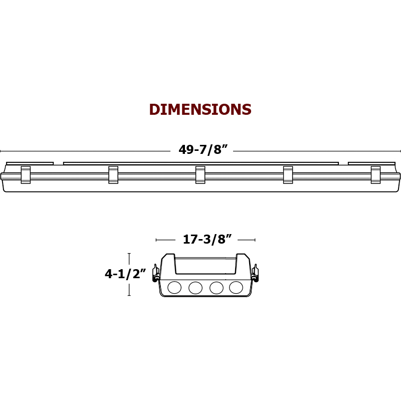 LED Vapor Proof, 4 Foot Length, 72 to 88 Watts, 100V to 277V, High ...