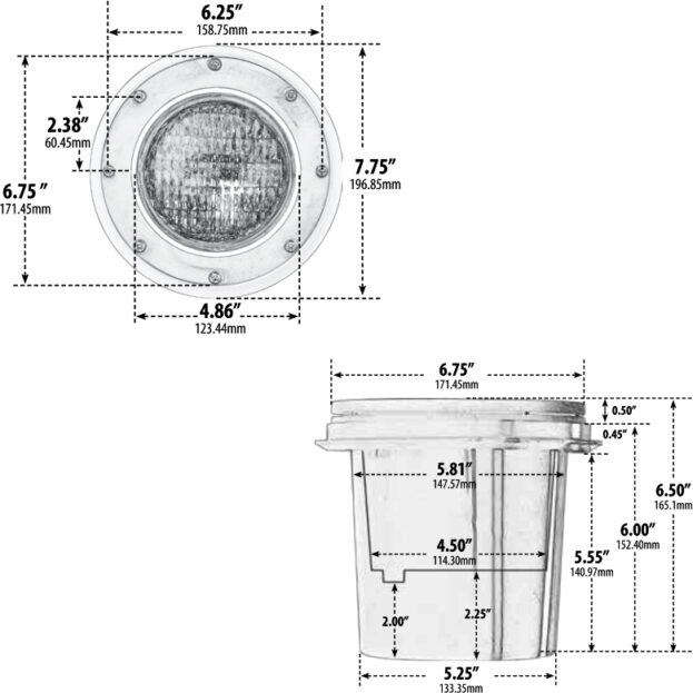 Open Face Cast Aluminum Large LED In-Ground Well Light (12V AC/DC)