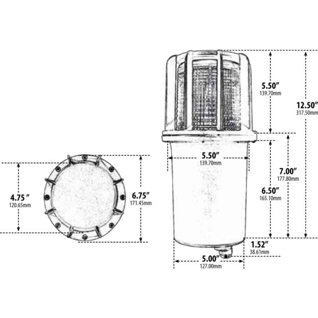 Beacon Path Cast Aluminum Large LED In-Ground Well Light (100V-277V)