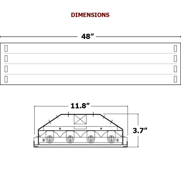 Diamond H Series Linear LED High Bay, 48" x 12", 50 to 96 Watts