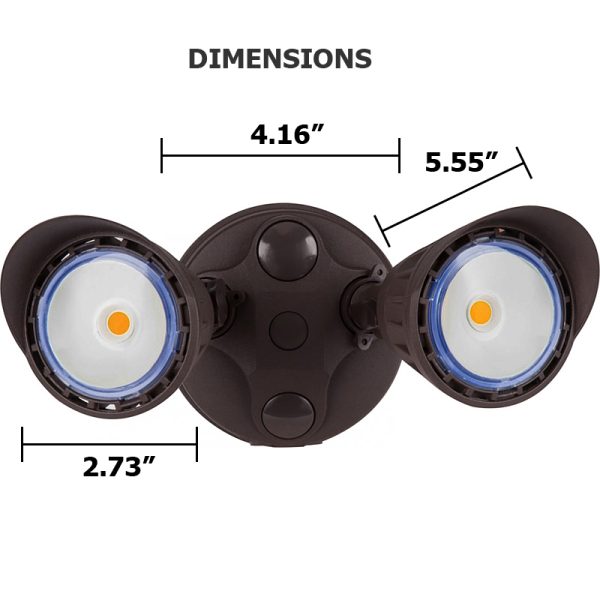 NexGen™ 20 Watt 2-Head LED Bullet Flood / Motion Sensor Light, Dimmable