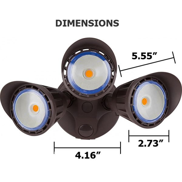 NexGen™ 30 Watt 3-Head LED Bullet Flood / Motion Sensor Light, Dimmable