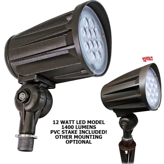 NexGen™ Sleek Adjustable Bullet LED Spot/Flood Light, 12 Watts, 12V-24V