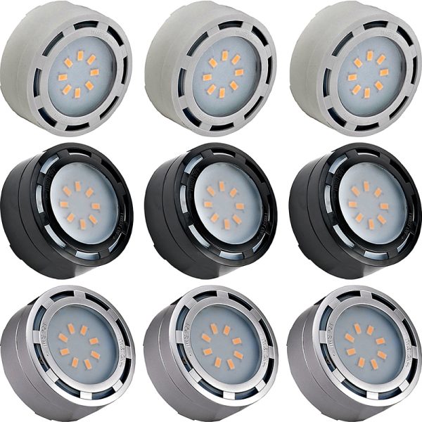 120V Classic Style LED Undercabinet Puck Light 3-Light Kit, 4 Watts ea., Dimmable