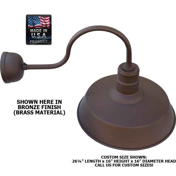 Classic Hat Gooseneck LED Wall / Sign Light (12", 14" or 16" Head, 120V/12V)