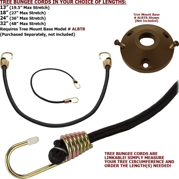 Tree Bungee Cords for 12V Landscape Lighting (13" to 32")