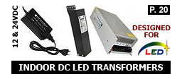 Indoor LED 12VDC and 24VDC Low Voltage Transformers (Drivers)