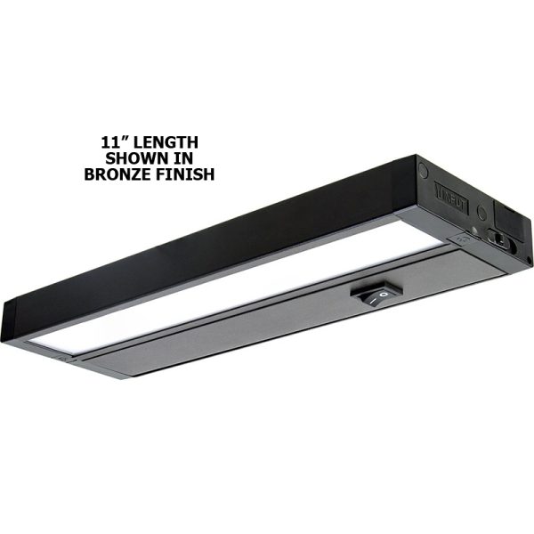 11" Length 120V 6 Watt Pro Series Tri-CCT LED Linkable Undercabinet Light Bar