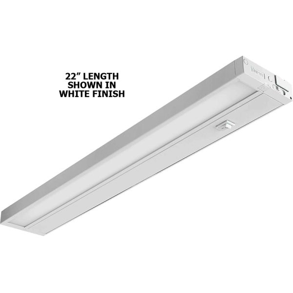 22" Length 120V 10 Watt Pro Series Tri-CCT LED Linkable Undercabinet Light Bar