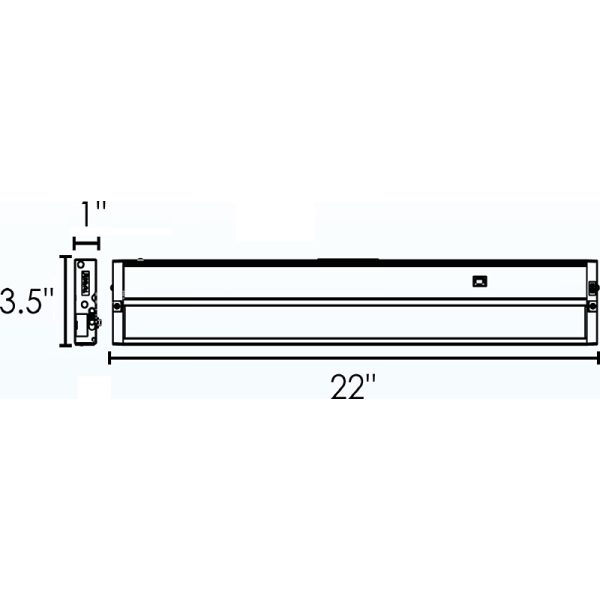 22" Length 120V 10 Watt Pro Series Tri-CCT LED Linkable Undercabinet Light Bar