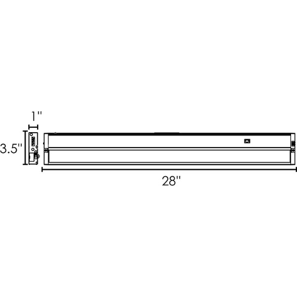 28" Length 120V 12 Watt Pro Series Tri-CCT LED Linkable Undercabinet Light Bar