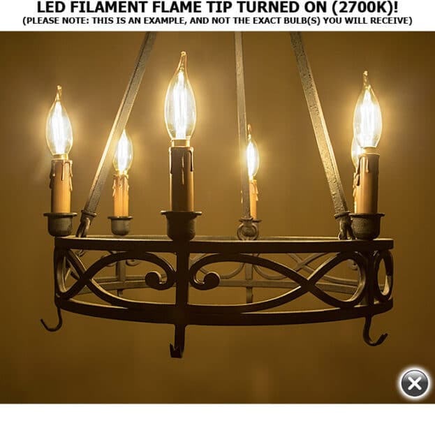 120v 2 Watt Candleabra LED Filament Bulb - E12 Base - 200 LM